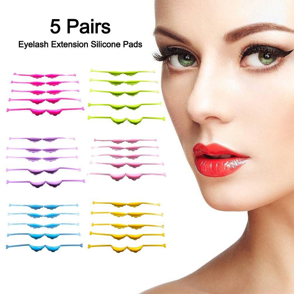 

5 Pairs Self-adhesive Eyelash Extension Silicone Pads Sticky Lashes Rods for Eyelashes рожевий червоний колір