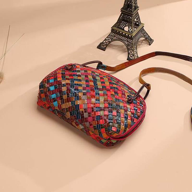 Lomantina Women Shoulder Handbags Shell Bag Colorful Small Knitting Phone Money Zipper Crossbody Bags For Girls Bolsa Feminina