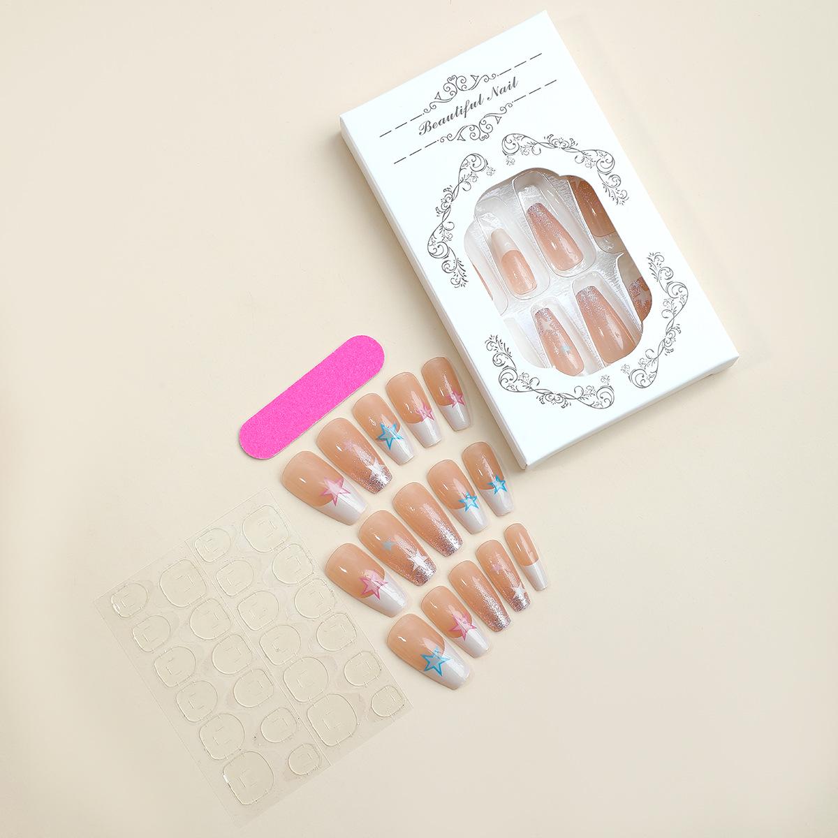 

Блестящие Звездные Короткие Накладные Ногти: Милые, нежные и крутые накладные ногти для нейл-арта