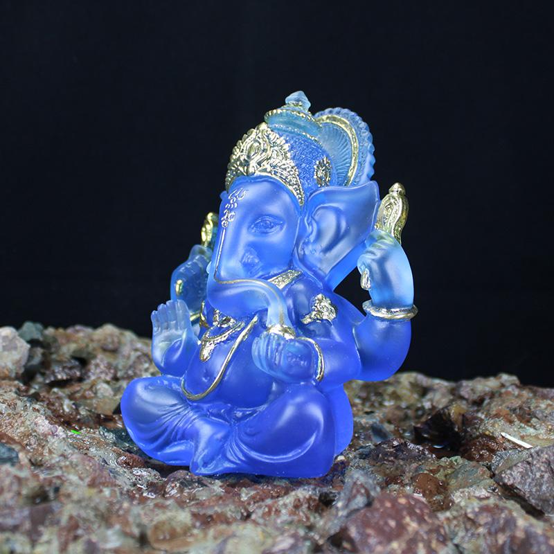 Statua Fatta a Mano in Resina del Signore Ganesha Statuetta Dio Elefante Ganpati per Altare di Casa Decorazione Indù Regalo di Prosperità