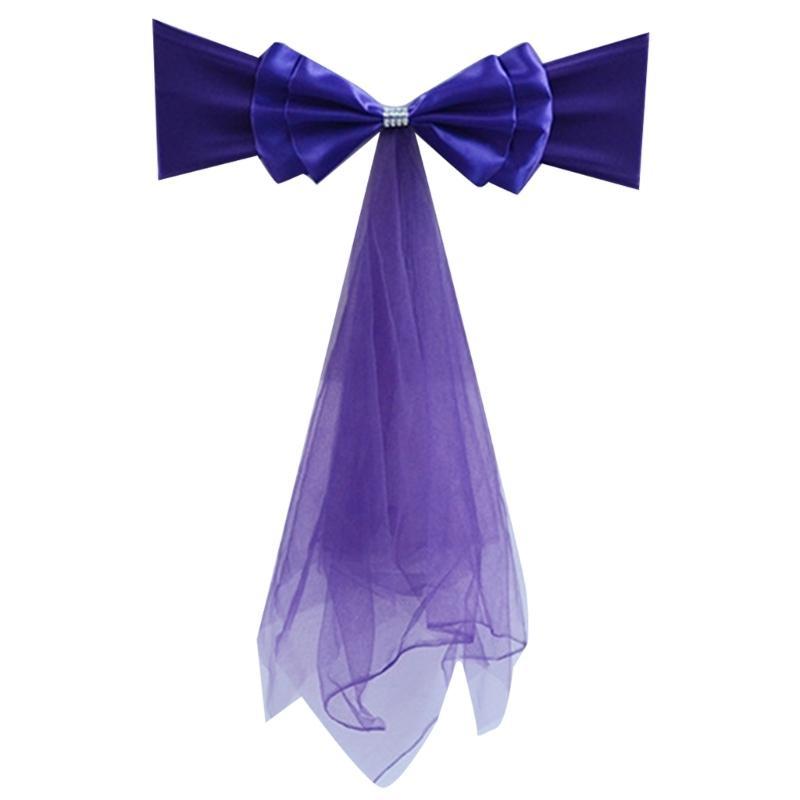 652F Satins Chair Cover Chair Sashes for Wedding Ceremony Dining Hall Party Outdoor Decoration Easy to Install