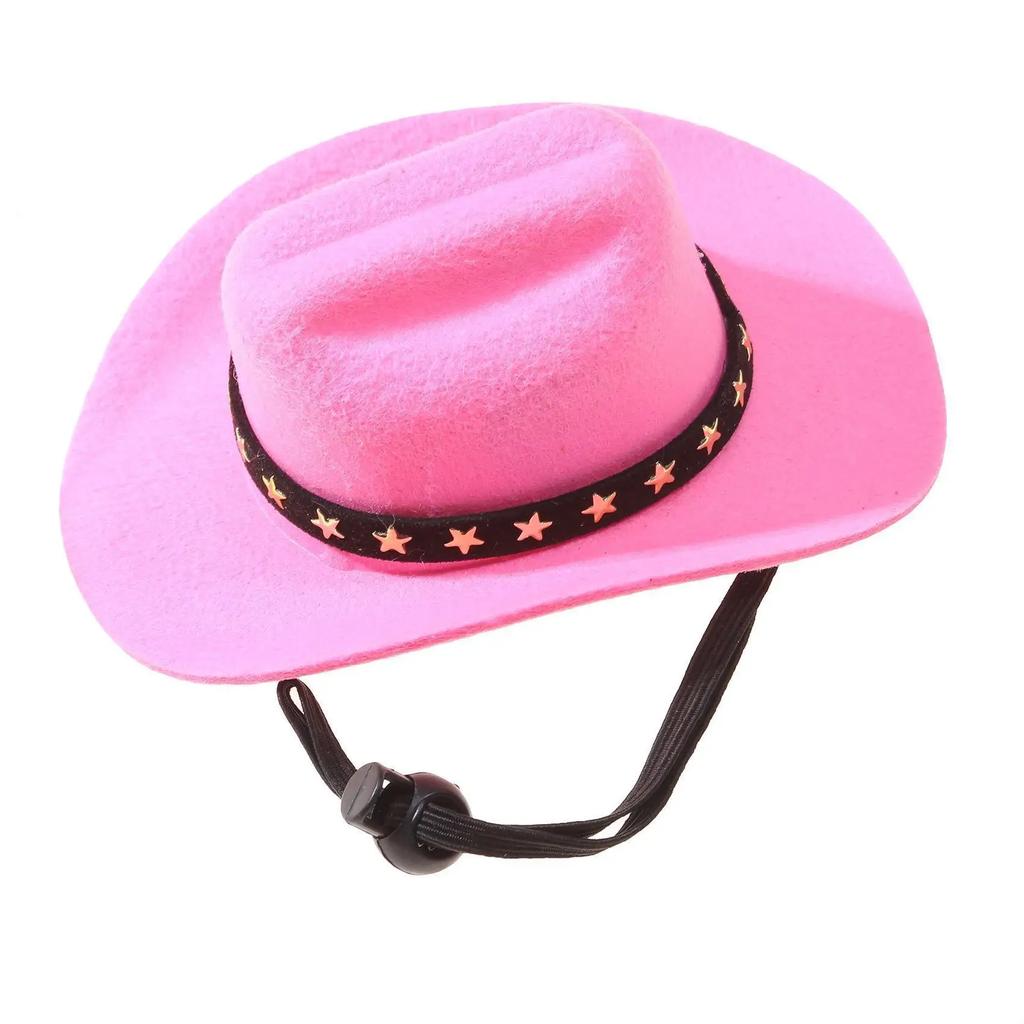 Dog & Cat Clothing Cowboy Style Star Pet Hat with Chin Strap