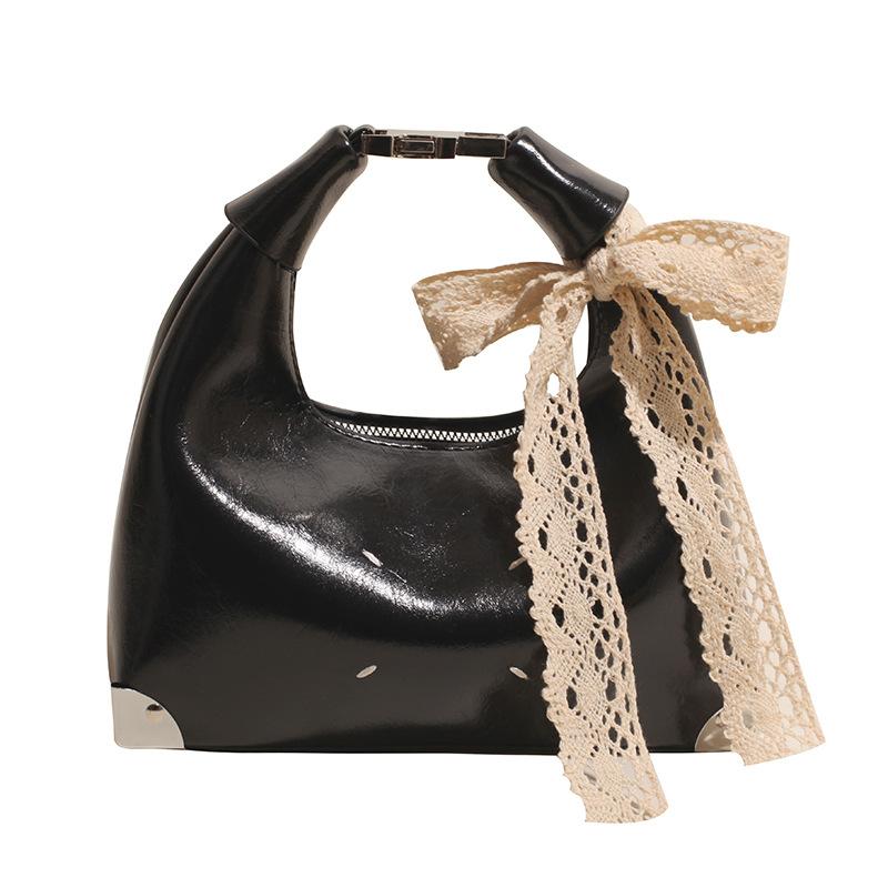 

2025 fashion new simple wind oil wax leather portable dumpling bag high sense casual versatile single shoulder messenger bag women