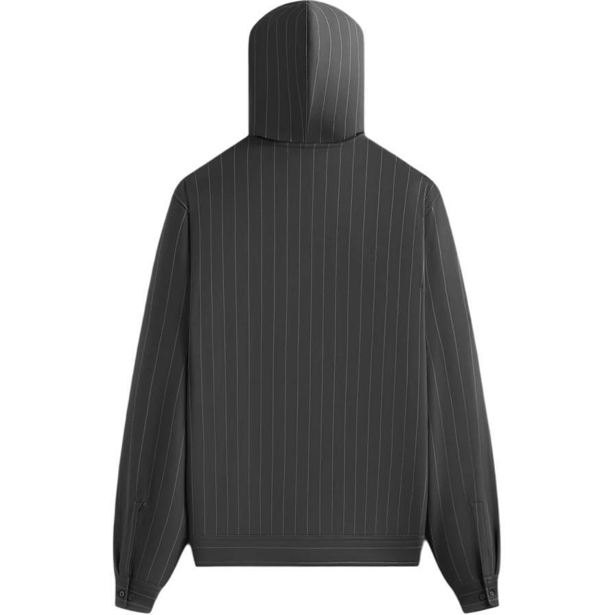 Kith FW24 Logo Fashion Double Knit Hooded Zip-Up Cardigan Sweatshirt Men Outerwear Charcoal KHM032385-016