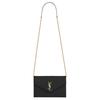 ENVELOPE Quilting Grain Embossed Leather Shoulder Bag, Crossbody Bag Women's Black 393953-BOW01-1000