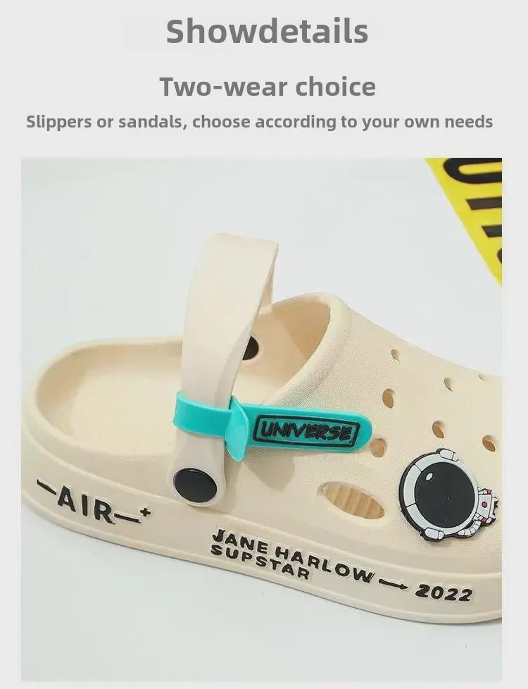 Papuci de plajă pentru bărbați 2025 cu talpă groasă, cu degete închise, antiderapați