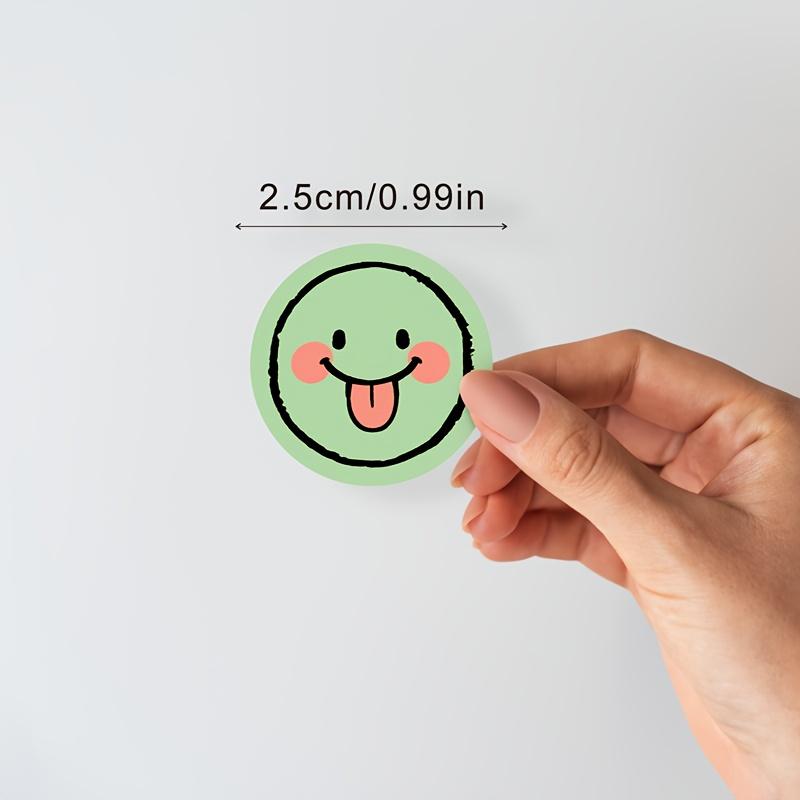 500 Pcs Colorful Round Face Stickers – Pastel Gradient Expressions, Self-Adhesive Matte Labels for Scrapbooking, Journals