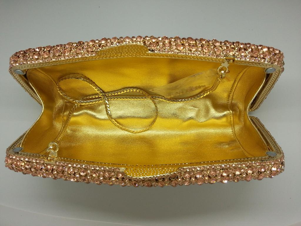Boutique De FGG (auf Lager) Damen Champagner Kristall Clutch Abendtaschen Hochzeits-Cocktail Minaudiere Diamant Handtasche und Geldbörse