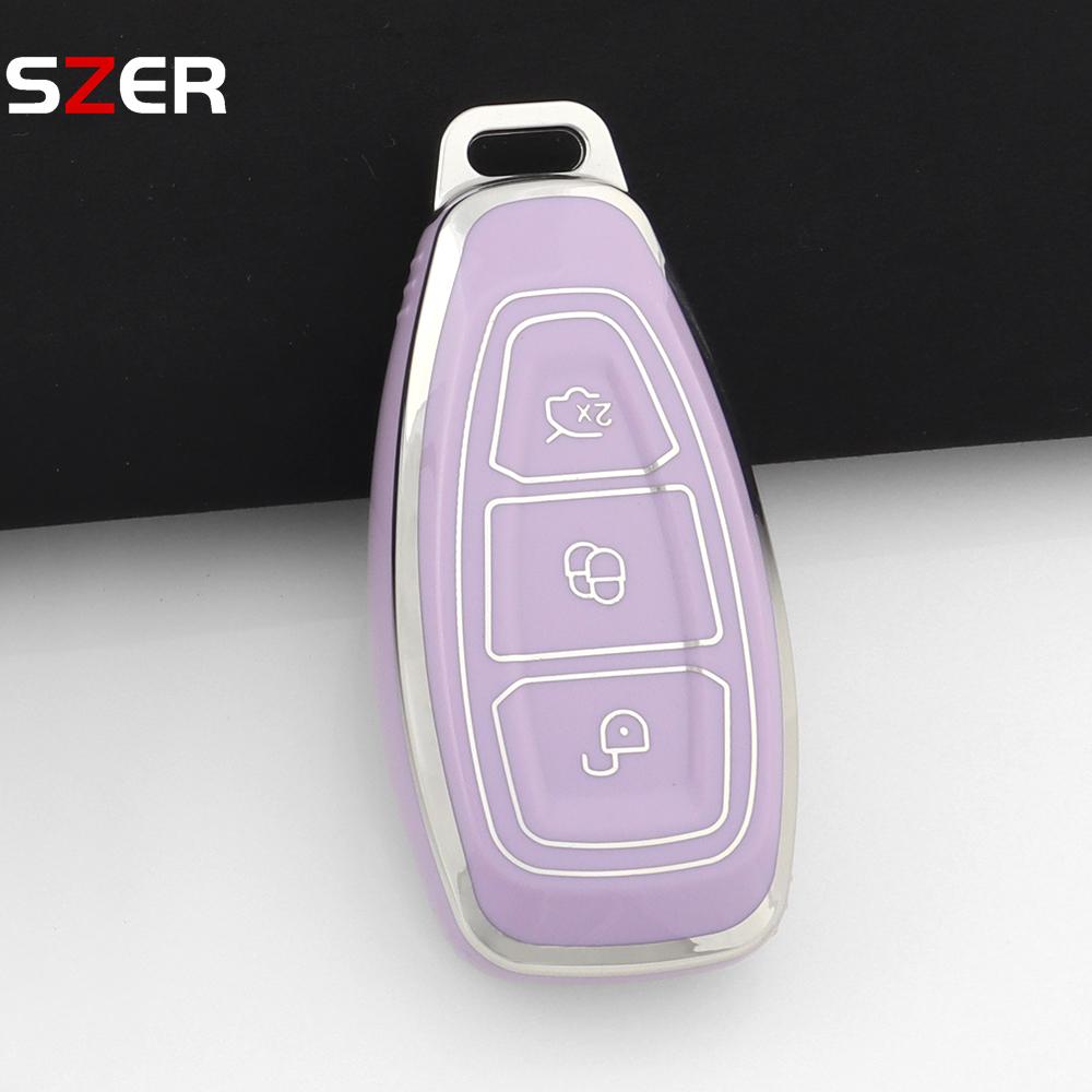 New Tpu Car Remote Key Cover Case Shell Fob For Ford Fiesta Focus 3 4 Mondeo Ecosport Kuga Focus C-Max St Escape Keychain Holder