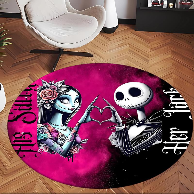 The Nightmare Before Christmas (1) Round Office Rug Decorative Floor Rug for Office Bedroom Living Room and Home Space