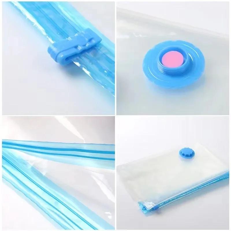 Vacuum Storage Bags Set with Hand Pump for Clothes Travel Organizer Large Capacity Plastic Compression Bags