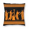 Greek Key Red Figure Greek Mythology Pillowcase Printed Polyester Cushion Cover Decor Pillow Case Cover Home Square 4040cm