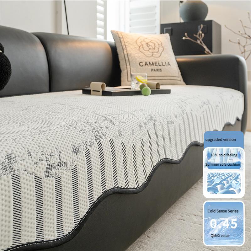 Premium Summer Cooling Sofa Cushion Non-Slip Beaded Mat Luxury Decor Irregular Shape Cover Breathable Seat Protector