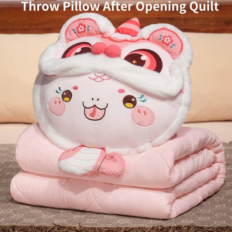 Year Of The Snake Mascot Lion Dance Snake 2in1 Throw Pillow Quilt Gift Blanket