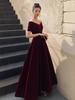 Maternity Wine Red Plus Size Evening Gown Bridesmaid Dress for Weddings and Engagements