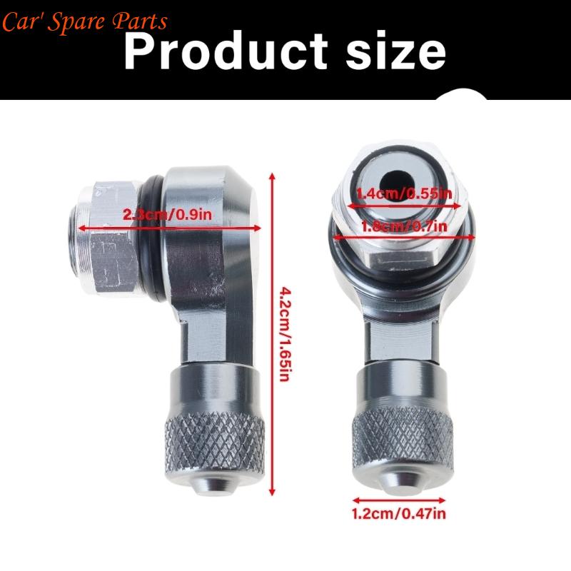 Y4UA Replacement Tire Valves Stems 90 Degree Aluminum Tyre Valves Stem for Motorbike