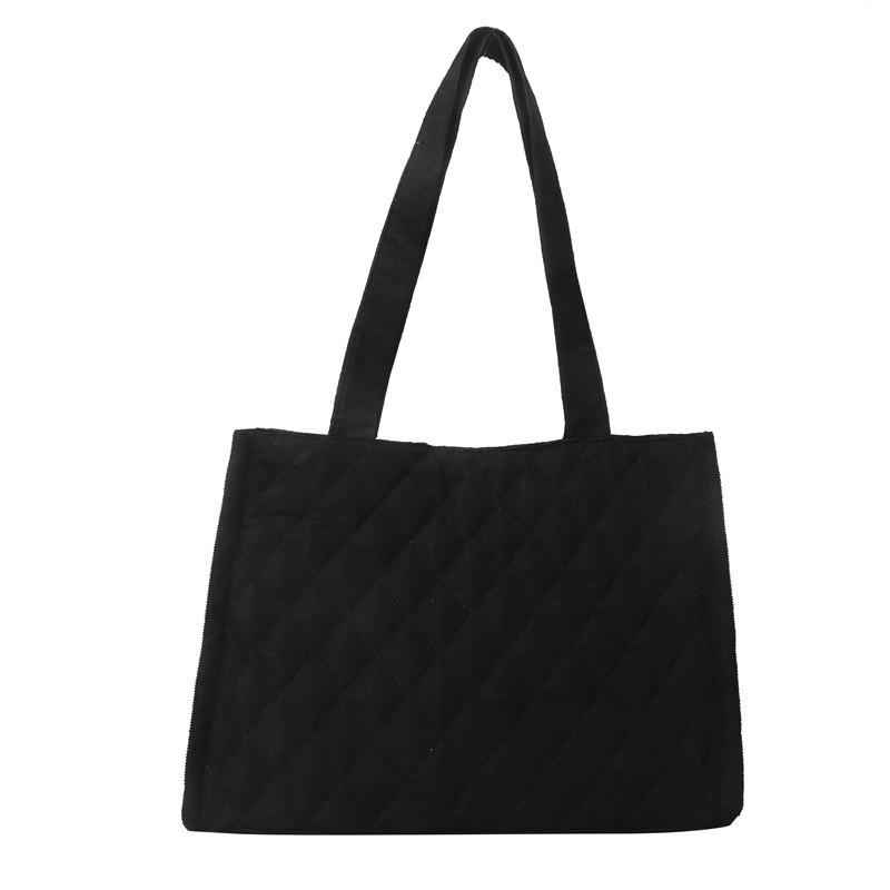 Chic Korean Style Canvas Tote Bag For Women Available In Black Beige And Gray