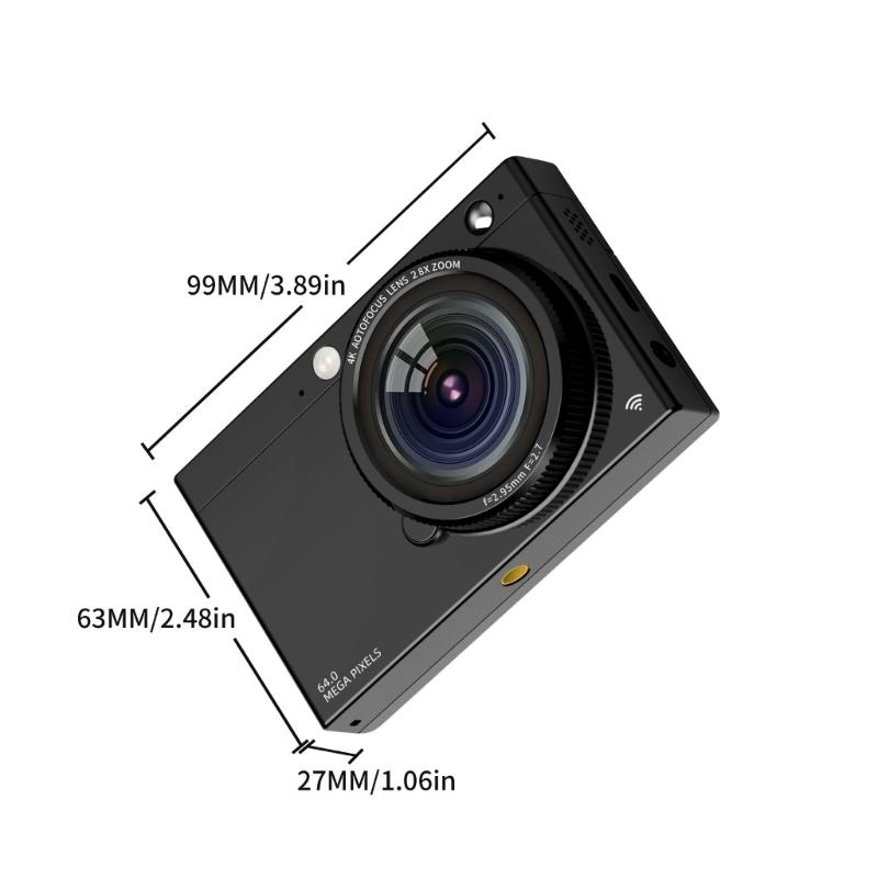 4K Digital Camera With 64MP Sensors WiFi Connection Camera For Quality Photography Video Recording 3600mAh Battery
