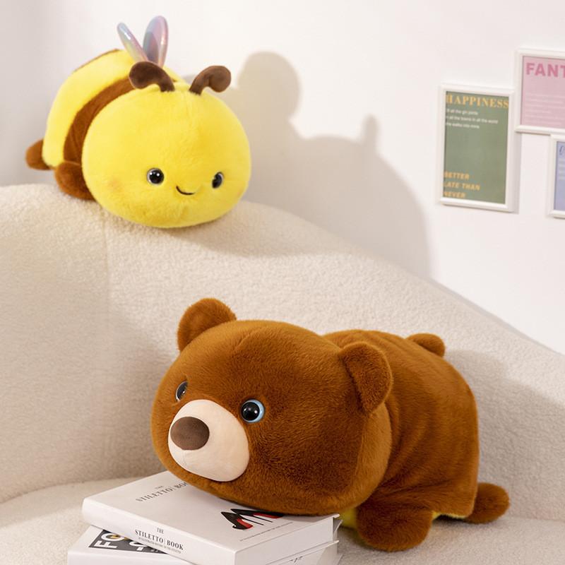 Plush Reversible Whimsical Animal Bee To Panda Shiba Inu Shark Cozy Doll For Children