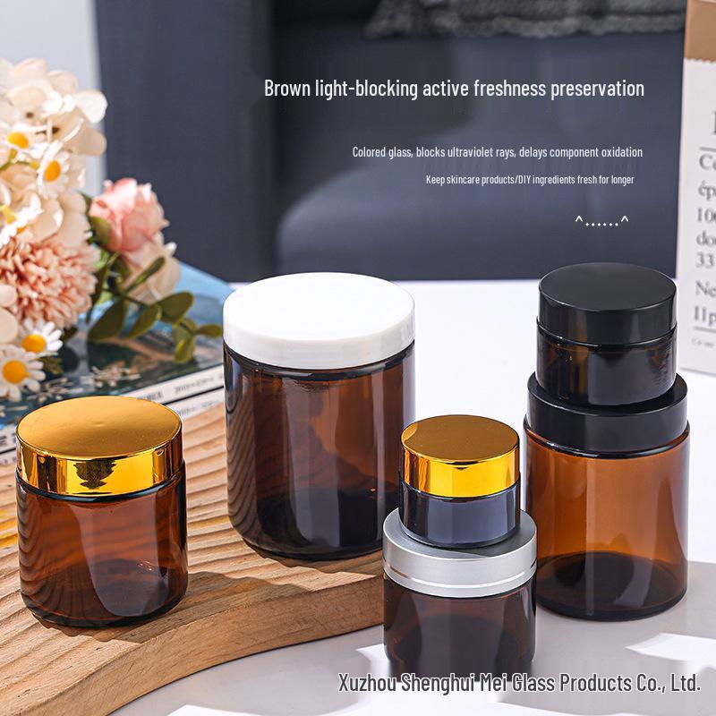 50g Bernsteinglasflasche: Gesichts-, Augencreme & Kerzenhalter, Tragbare Probengröße