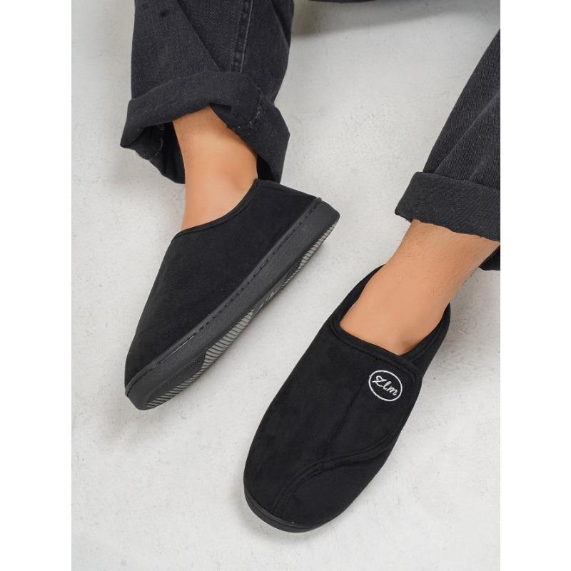 

Зимние теплые домашние тапочки из нескользящего хлопка, а также бархатная и утолщенная верхняя одежда из хлопка на липучках 40-41 чёрный