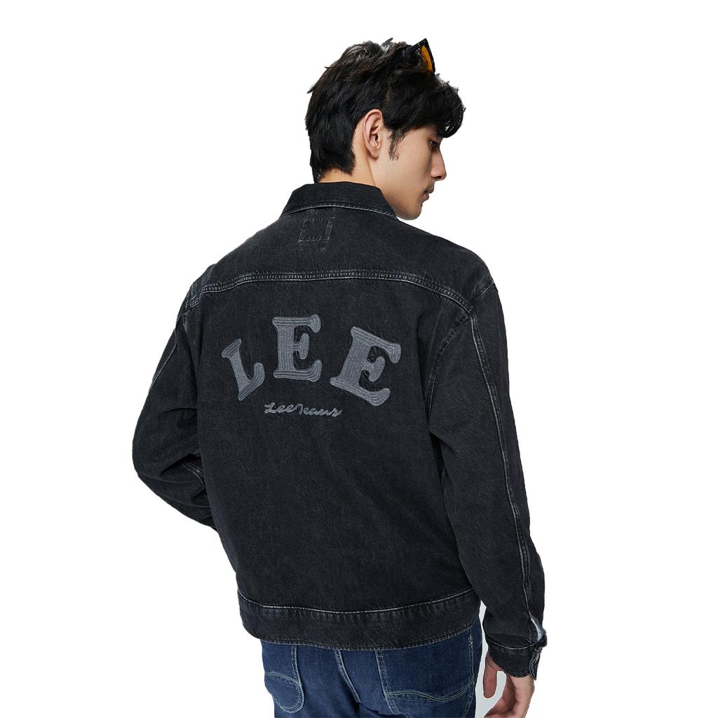 Lee Solid Color Work Denim Jacket Men jackets Black LMT004511100031A02862