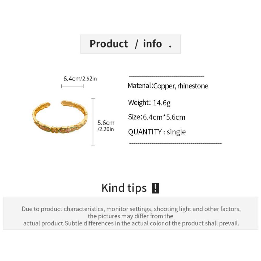 Handicraft Enamel Glazed Bracelet Gold Opening Bracelet Elegant New Chinese Style Bangle  Party
