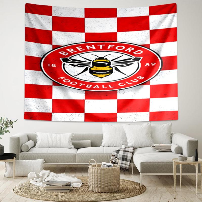 1PC Brentford Football Club Crest Printed Tapestry Room Decoration Wall Hanging for Living Room Bedroom, dormitory, Birthday and Christmas gifts