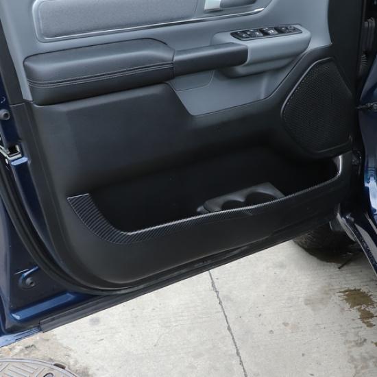 Inner Front Door Storage Box Trim Decor Strips For Dodge RAM 2018+ Carbon Fiber