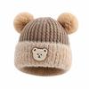 Windproof Ear Protection Cap Cartoon Bear Beanie Hat Cute Knitted Baby Hat  Baby Kid
