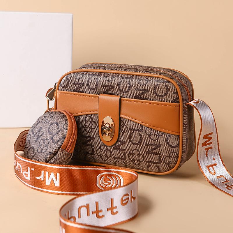 Spring and Summer Trendy Printed Retro Middle-aged Mom Bag, Single-shoulder Crossbody Bag, Women's Bag