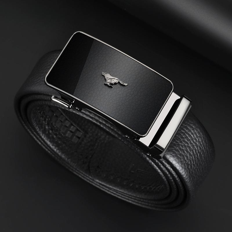 Belts for Men's Business Automatic Buckle Belt Head Layer Cowhide Belt Gift Belt