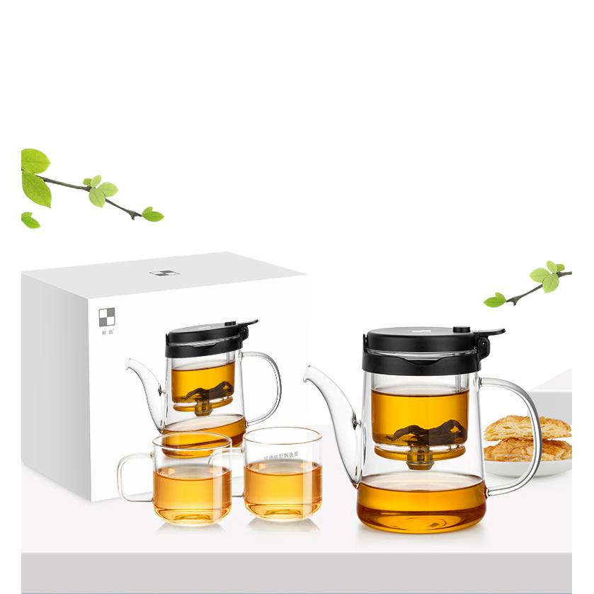 Bonston-Elegant Teapot with Insulation Separation, Bubble Tea Cup, Heat-Resistant Glass Teapot, Simple Filter Tea Cup