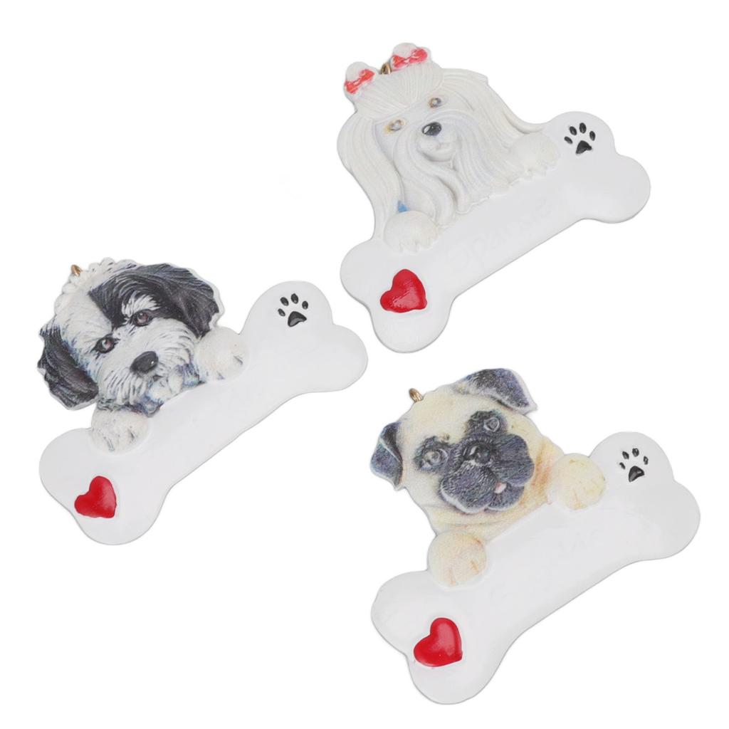 Christmas Tree Dog Resin Pendant Wear Resistant DIY Xmas Puppy Resin Pendant for Christmas Resin Decoration