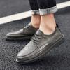 2021 Autumn and Winter New British Black Casual Shoes, Men's Trendy Retro Leather Shoes, Brock Small Leather Shoes for Men