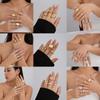 3/4Pcs Dating Rings Open Rings Adjustable Finger Rings Geometric Open Rings Finger Jewelry Suitable For Party Daily