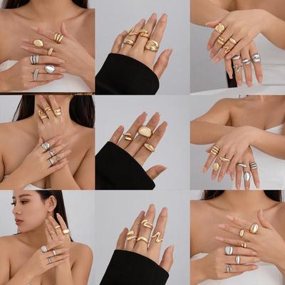 3/4 Stück Verlobungsringe Offene Ringe Verstellbare Fingerringe Geometrische Offene Ringe Finger Schmuck Geeignet Für Party Täglich