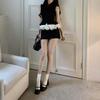 Womens 2-Piece Set Sleeveless Ruffle Fitted Top High Waist Slim Skirt Commute Outfit