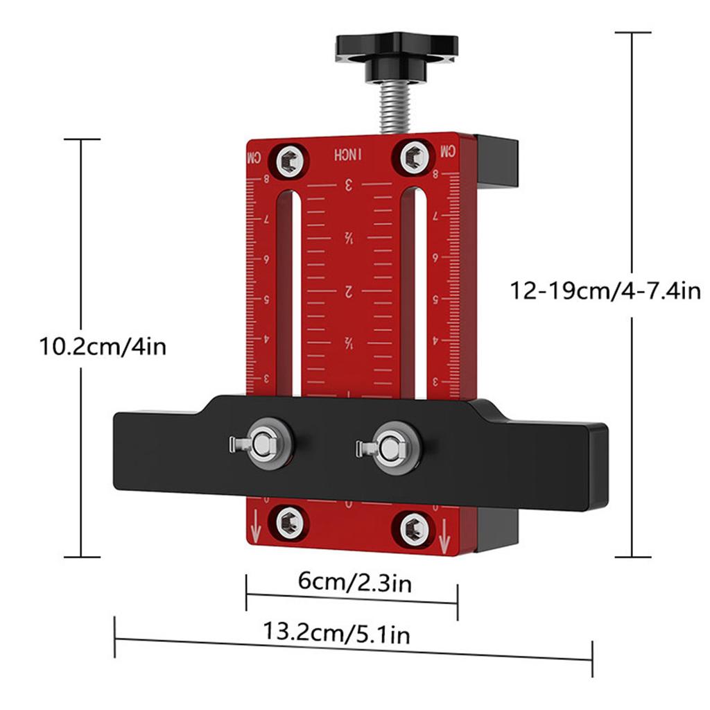 Cabinet Door Mounting Jig, with Support Arm&Clamp, Aluminum Alloy Body Tool for Installing Cabinets with Face Frame or Frameless