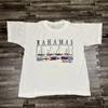 Vintage 90s Bahamas Single Stitch Graphic Tshirt White Large Sailing Beach VTG