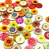 100 Pcs Assorted 2 Holes Round Flower Button Sewing Crafts