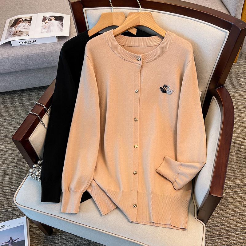 

Plus Size Women s Loose Knit Cardigan Sweater, Bust 150-160, 200/300/350 Jin 5XL