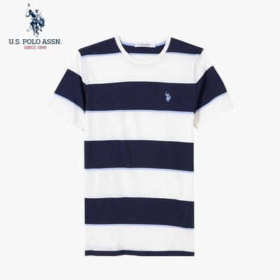 T-shirt a maniche corte a righe 100% cotone da uomo