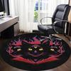1pc Feline Flames Office Round Area Rug, Under Office Chairs Bedroom Living Room Home Decor, Room Deco, Available in Various Sizes
