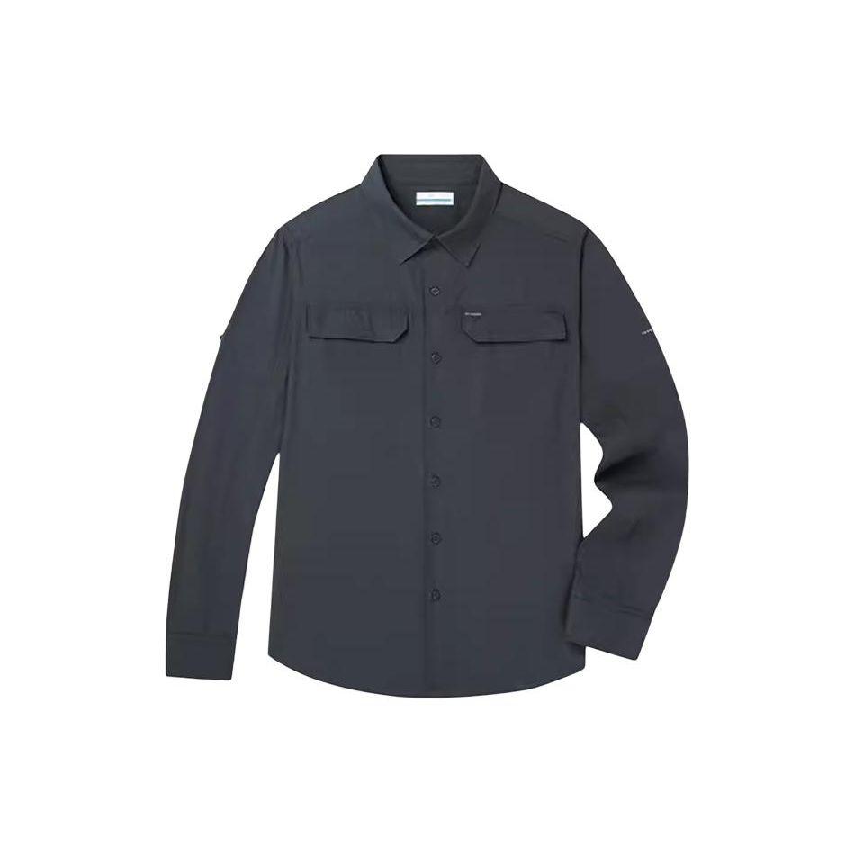 Columbia Solid Color Sun Protection Quick-Dry Long Sleeve Shirt Men shirts Dark-Gray AE0651-028