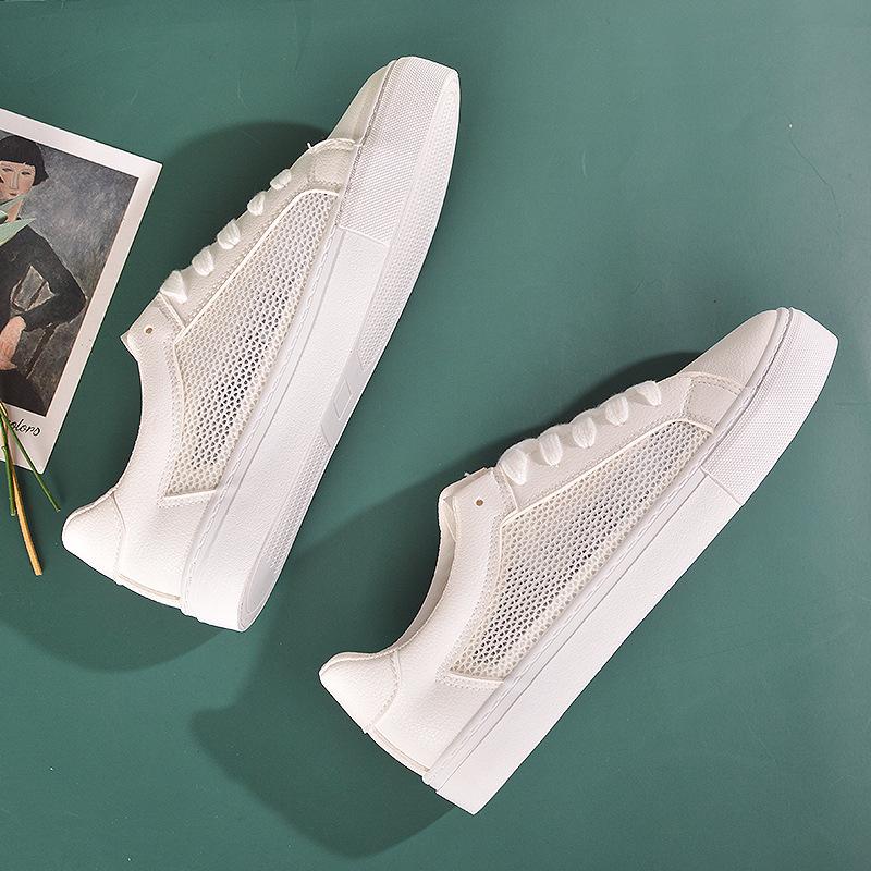 Scarpe bianche in pelle da donna primavera versatili scarpe bianche nuove traspiranti leggere suola morbida bianco puro scarpe da ginnastica da studente scarpe da uomo