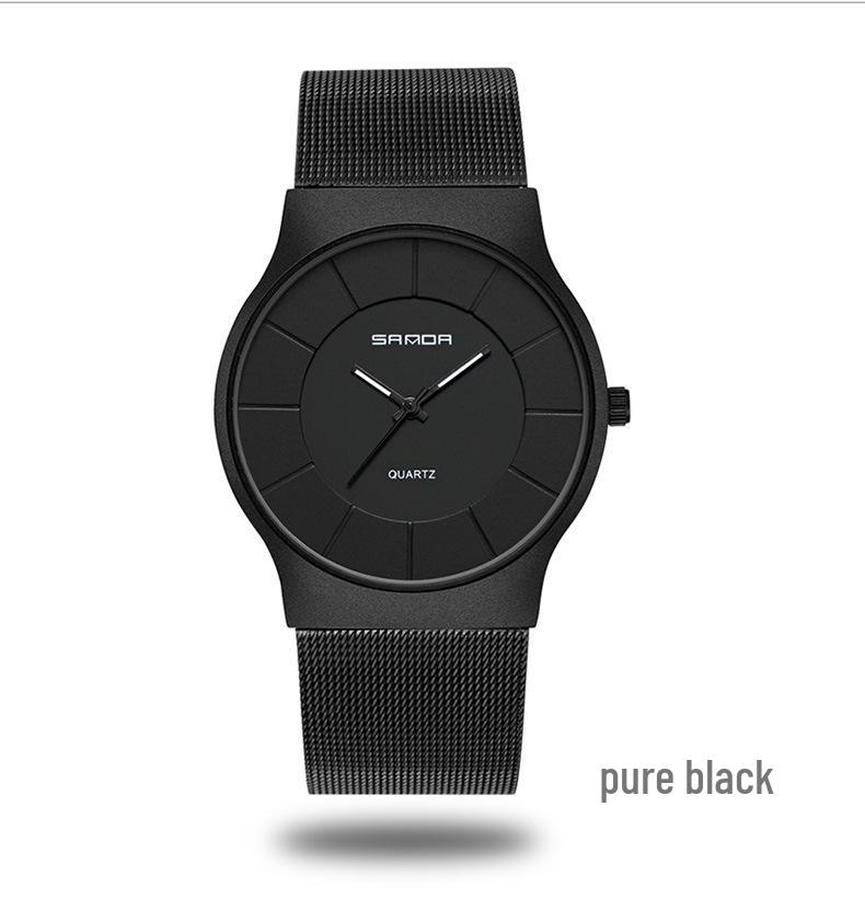 Sanda Unisex Blue Light Fashion Quartz Watch with Mesh Band