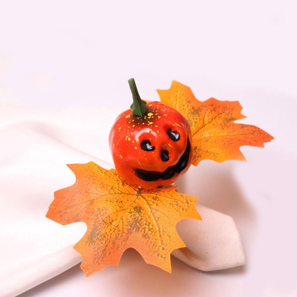 Fixed Napkins Halloween Napkin Ring Festive Atmosphere Maple Leaf Napkin Button  Hotels