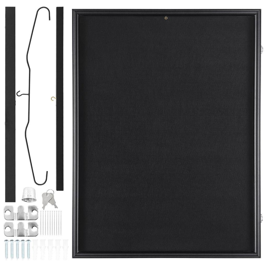 Jersey Display Frame Case, 23.3 X 31.2 X 1.5 In, Large Lockable Sport Jersey Shadow Box with 98% UV Protection PC Glass and Hangers, for Baseball