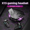 X15 TWS Gaming-ørepropper Trådløse Bluetooth-øretelefoner med mikrofon Bass Lyd Lydposisjonering 9D Stereo Musikk HiFi Headset For Gamer